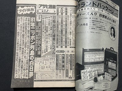 ｓ◎◎　昭和56年12月3日号　週刊アサヒ芸能　徳間書店　表紙・サンドラ・ビショップ　書籍　雑誌　/ K14_画像3