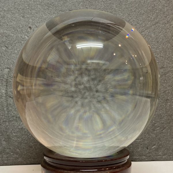 M 水晶玉 台座付 丸玉 パワーストーン 約直径11㎝ 置物 インテリア