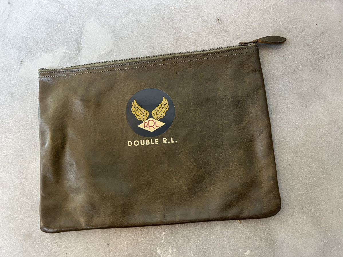 新品】RRL ダブルアールエル レザー クラッチバック-