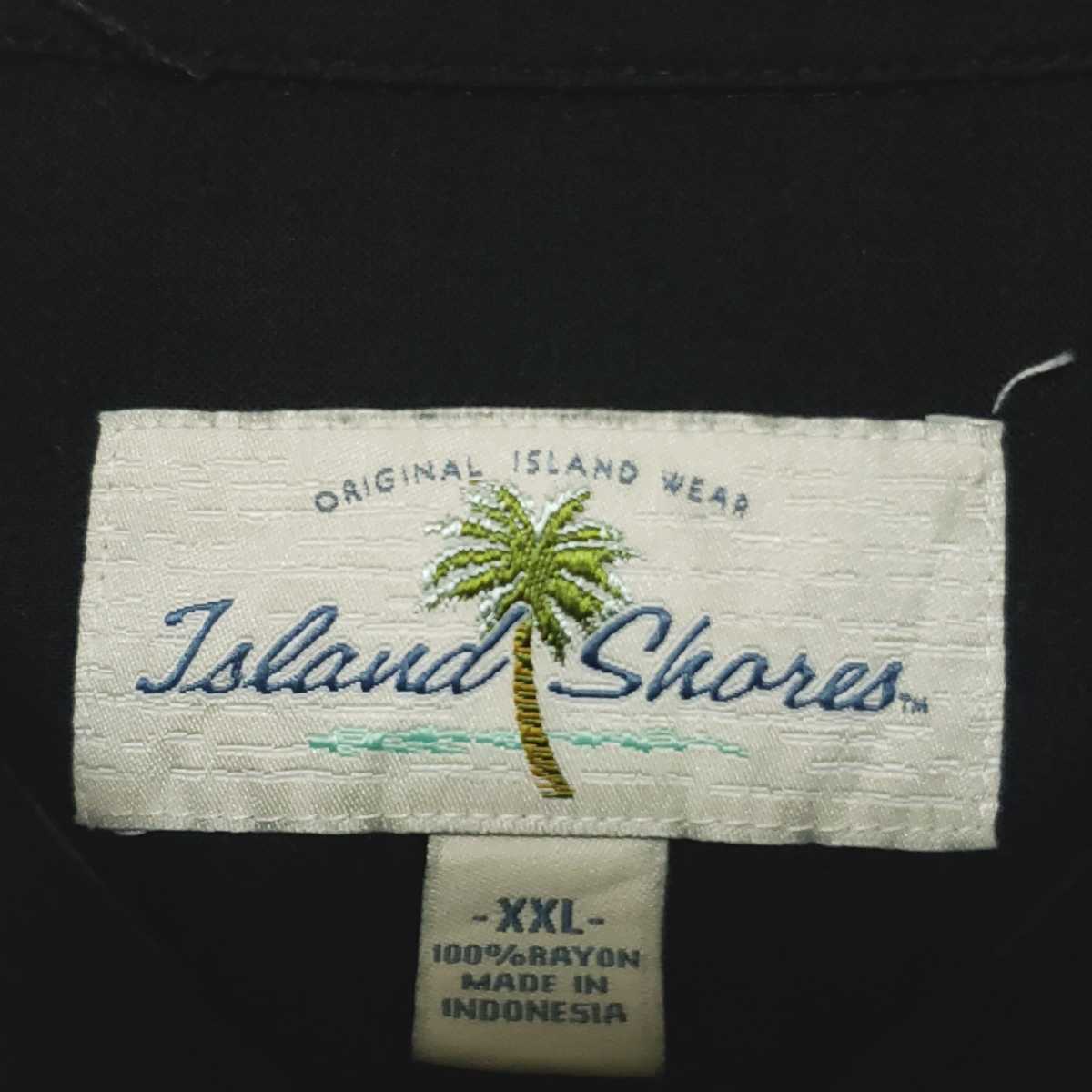 ISLAND SHARES ボウリングシャツ ストライプシャツ レーヨンシャツ ヤシの木の画像8