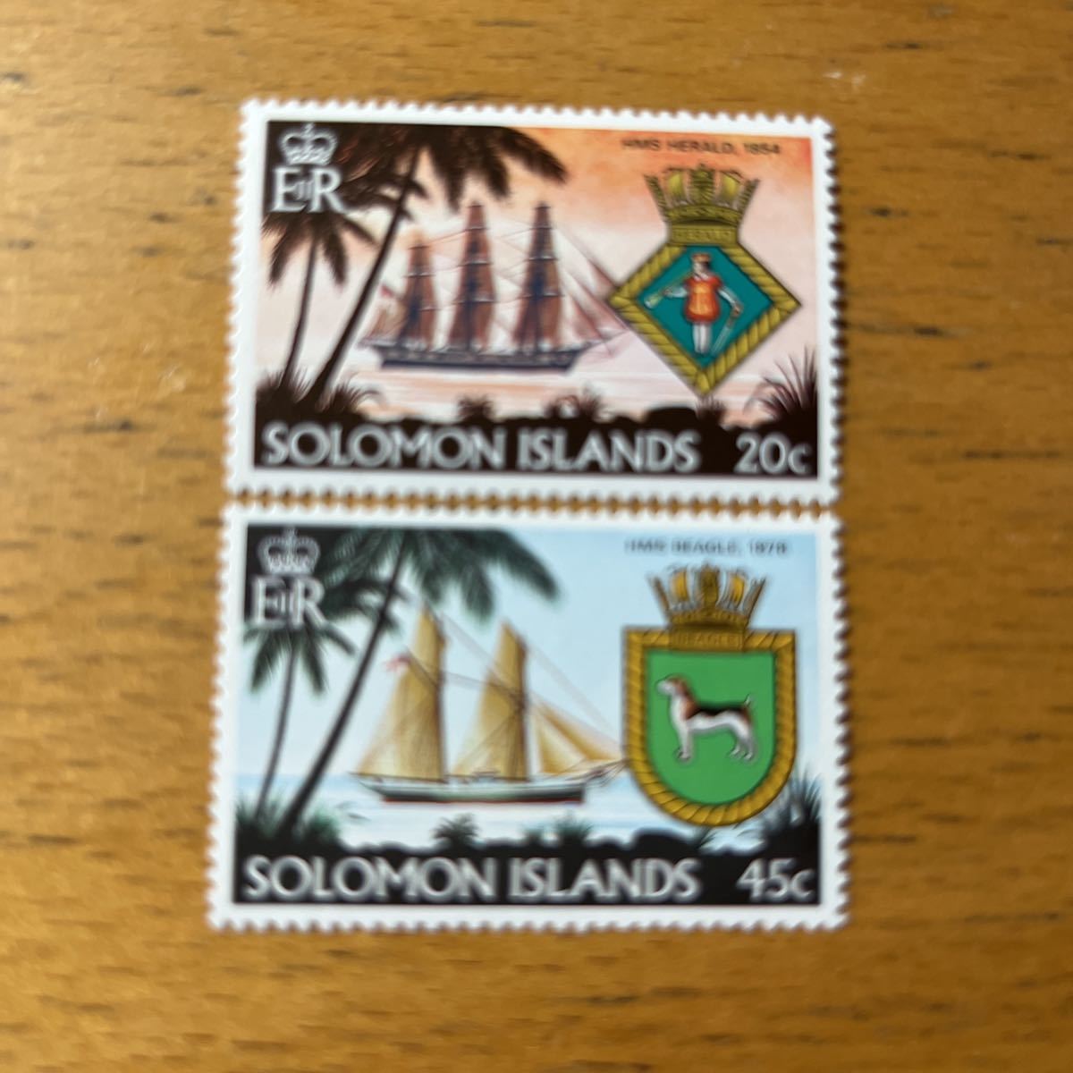 切手：紋章・乗り物／ソロモン諸島＊1980年_画像3
