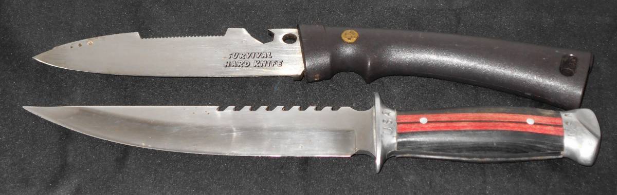  VINTAGEナイフ　USA/SURVIVAL　HARD　KNIFE　2本セット/釣り　キャンプ　ハンティング　アウトドア_画像1