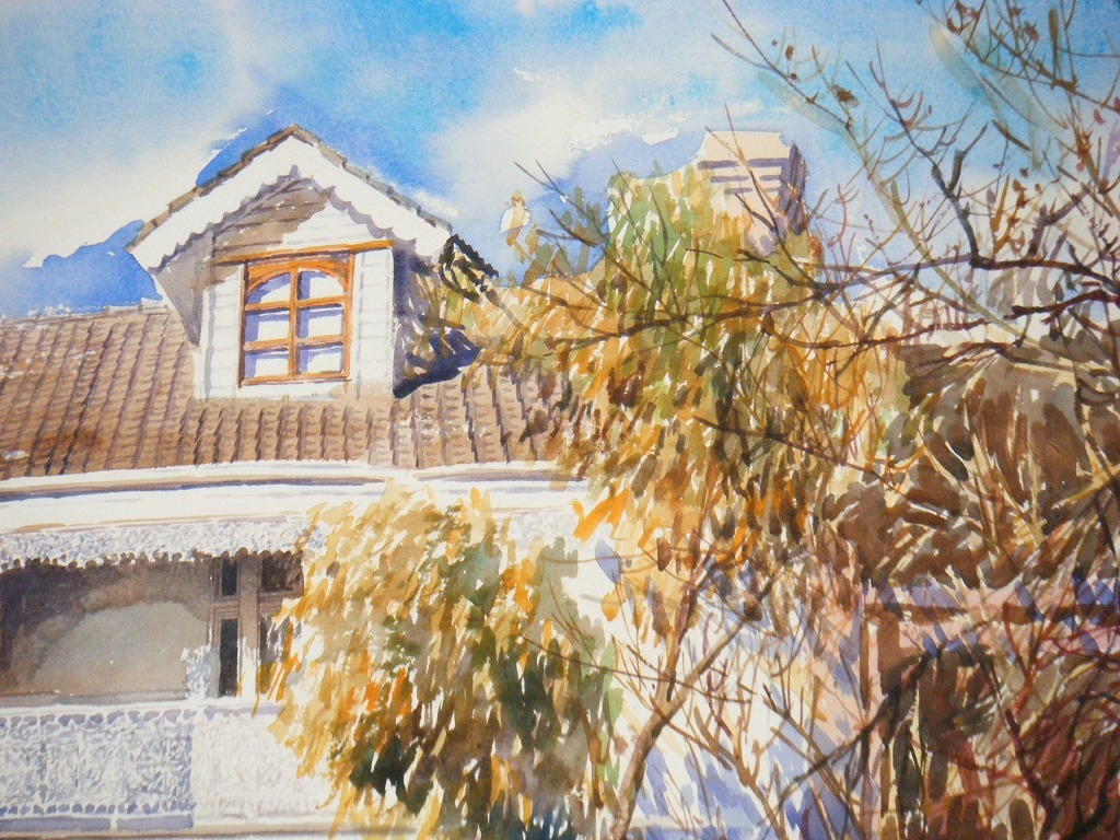 ☆絵画☆作者不詳 サイン有 水彩20号 風景画☆H89 | www