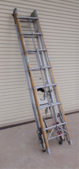 トーツー創研 3-6KS アルミ 3連伸縮折りたたみはしご NTT仕様 ハシゴ 三連スライド梯子 電気工事 電設工事 電柱 235～650㎝