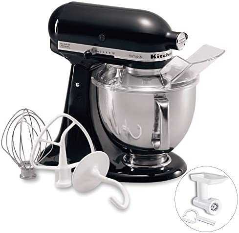 国内正規輸入品】キッチンエイド Kitchen Aid スタンドミキサー KSM150・フードグラインダー・注入用カバー付き ブラック