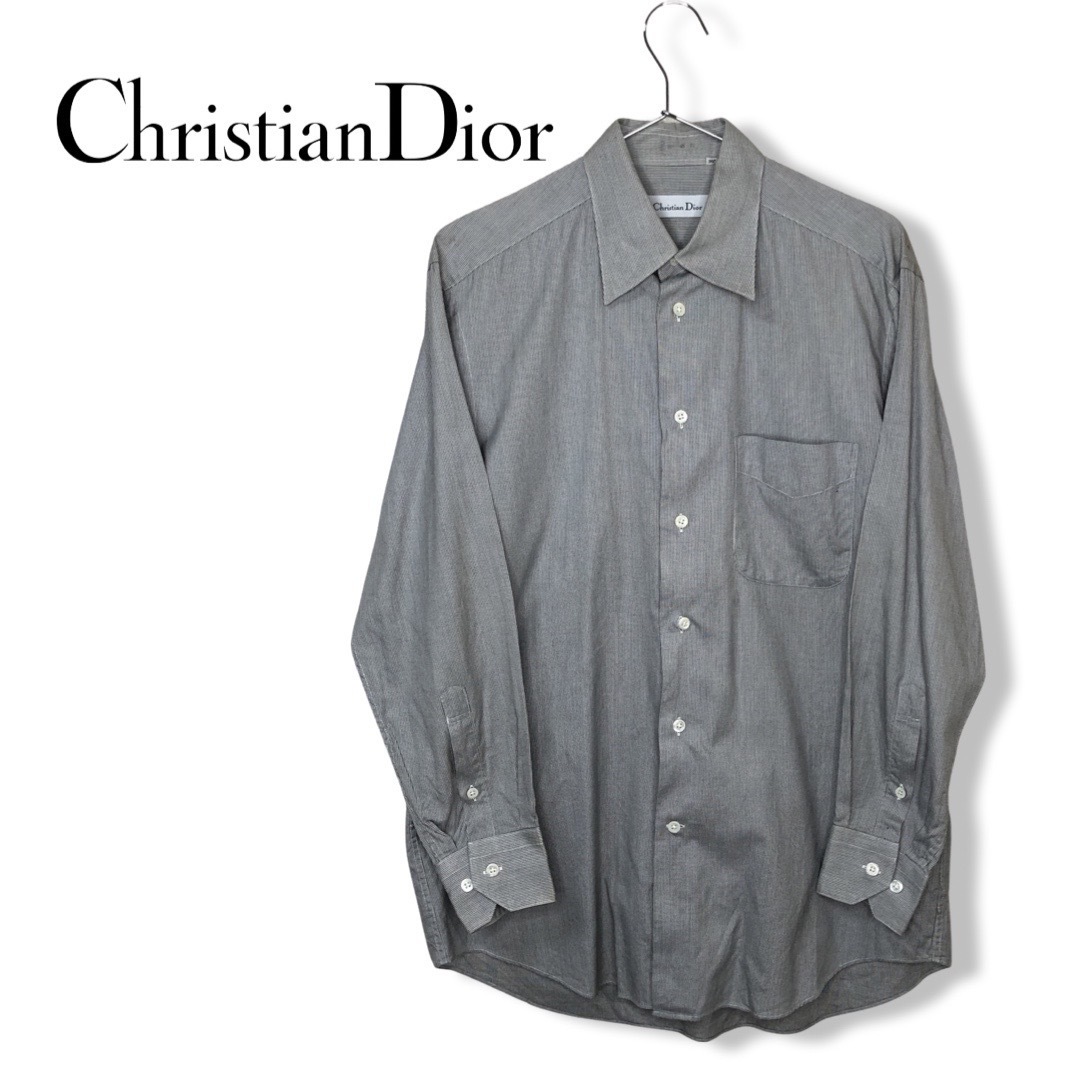 *Christian Dior Christian Dior * men's long sleeve shirt shirt dress shirt gray series size 1/39.5 tube :C:08