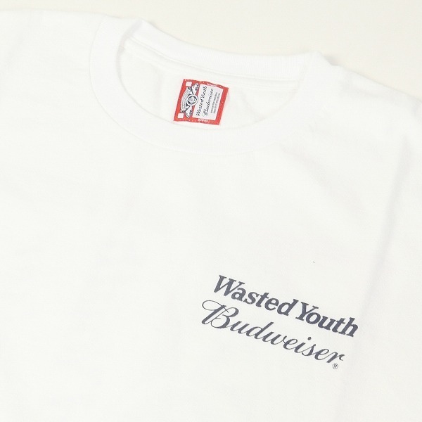 Wasted youth ウェイステッドユース ×Budweiser 22SS T-SHIRT Tシャツ 白 Size 【XXL】 【新古品・未使用品】 20738427_画像3
