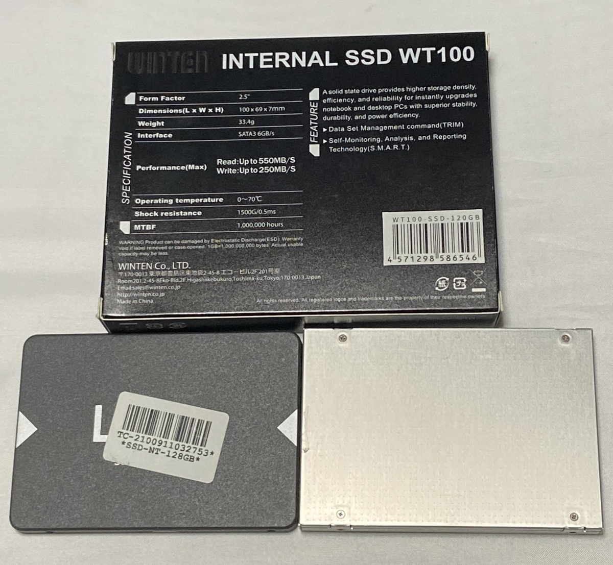 [ used ]SSD 3 pieces set 120GB 1 sheets 128GB 2 sheets / unopened Winten WT100-SSD-120GB Laxar NS100 LNS100-128RB Toshiba THNSNC128GCBSJ