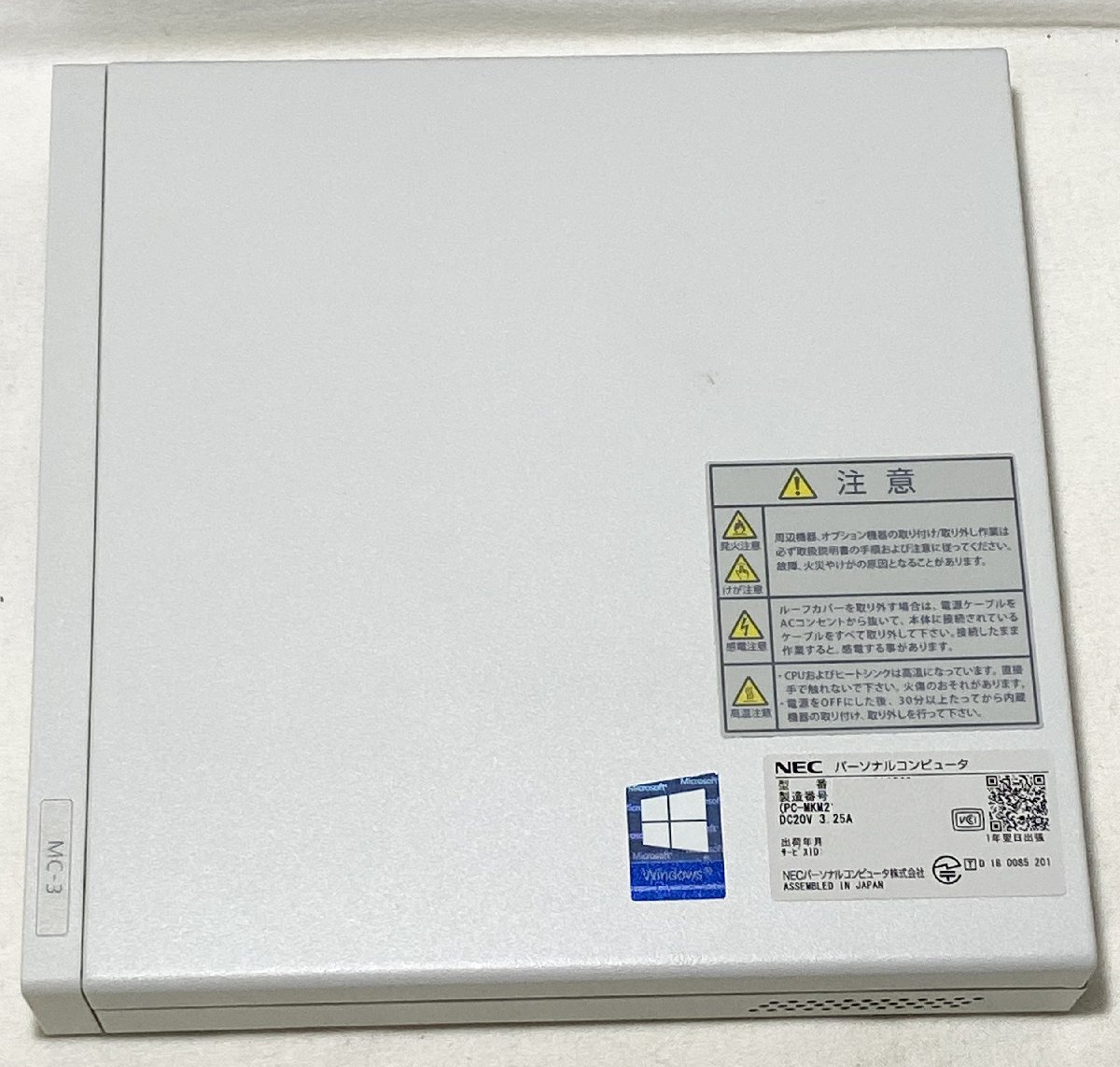 【欠品有】NEC Mate タイプMC（MC-3）コンパクトPC Core i3-8100T /メモリ/ストレージ/マウンタ/ACアダプタ等欠品_画像4