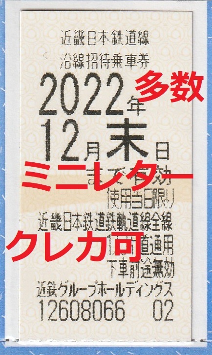 近鉄株主優待券★８枚迄★12月末★沿線招待乗車券★難波★名古屋★賢島★A_画像1