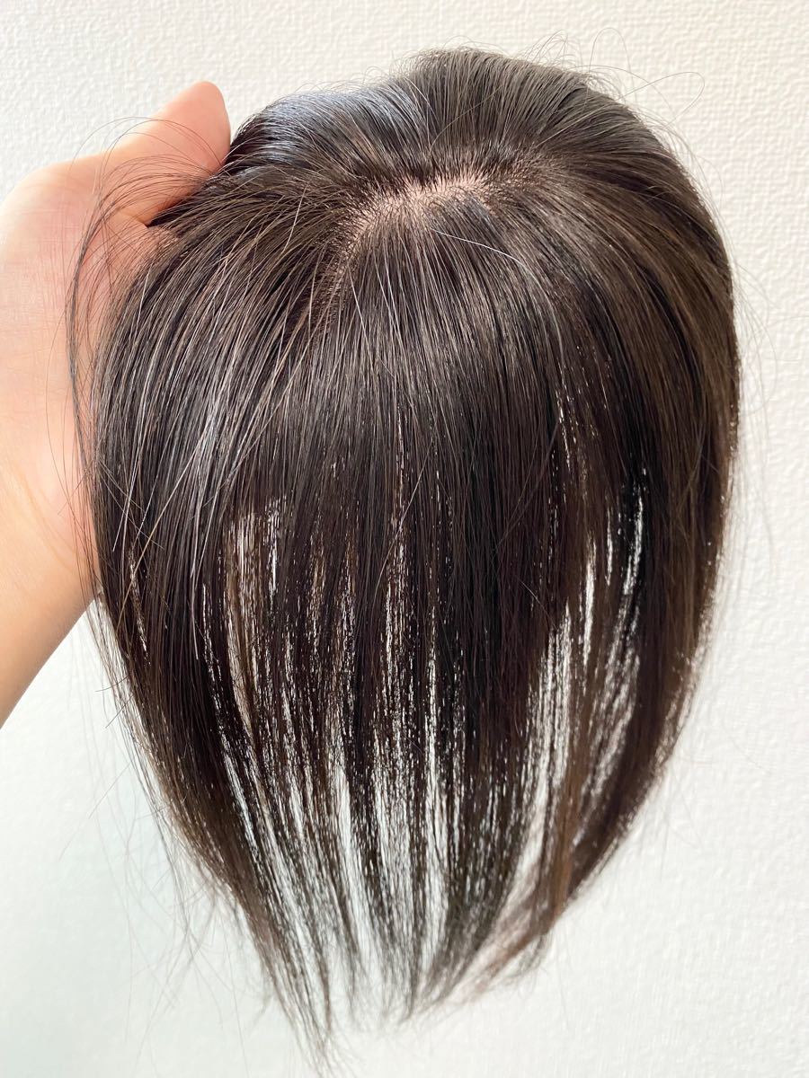 26cmタイプ】前髪付き総手植え人毛100%ナチュラルブラックヘアピース