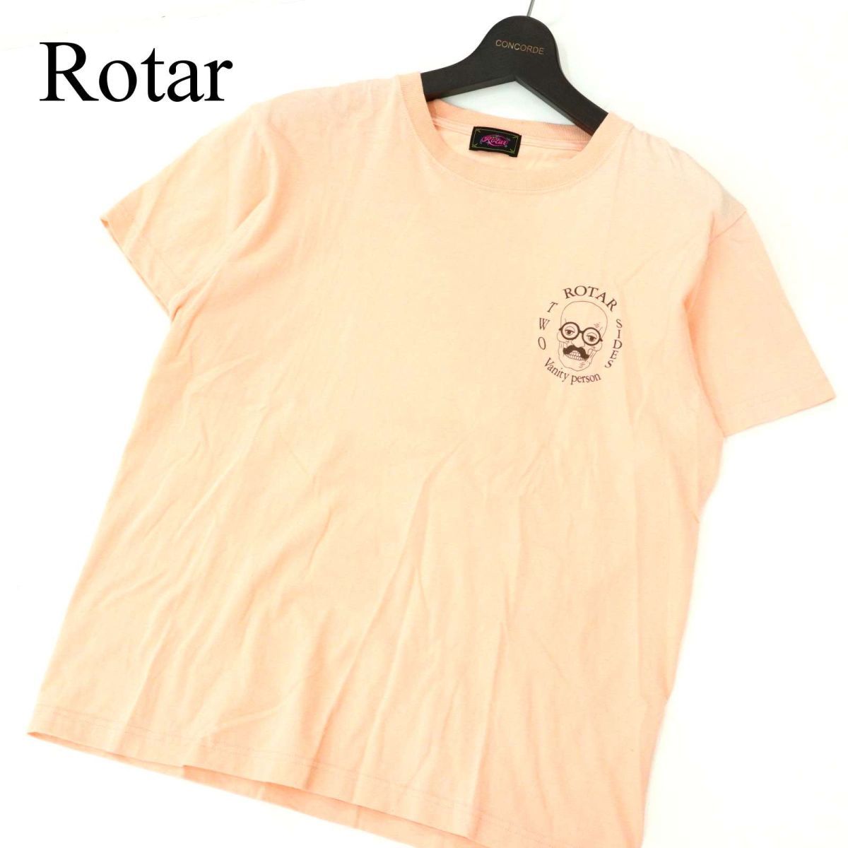 Rotar ローター Vanity Person Tee 【鼻メガネ ドクロ プリント】 半袖 クルーネック カットソー Tシャツ Sz.M位　メンズ　A2T08874_8#D_画像1