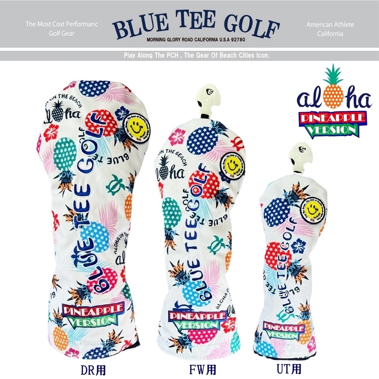 □3PA-WH ブルーティーゴルフ 【ポップン パイン：ホワイト】3本セット販売(A)ヘッドカバー BLUE TEE GOLF PHC-03