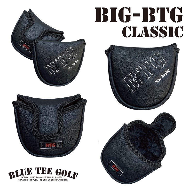 ●1オークション♪ 送料無料【PTM-BK】ブルーティーゴルフ 【BIG BTG - Classic：ブラック】パター用（マレット型）カバーBLUE TEE GOLF _画像1