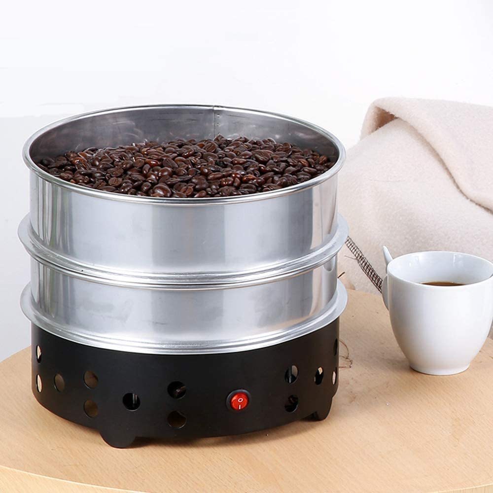 暗い Bounabay コーヒー豆クーラー コーヒー焙煎冷却機 二重層 600ｇ 業務用 家庭用100-110V(8165