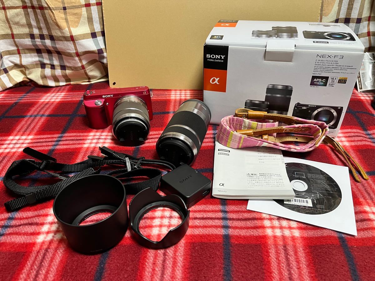SONY NEX−F3 ピンク ダブルレンズキット カメラ デジタル一眼カメラ