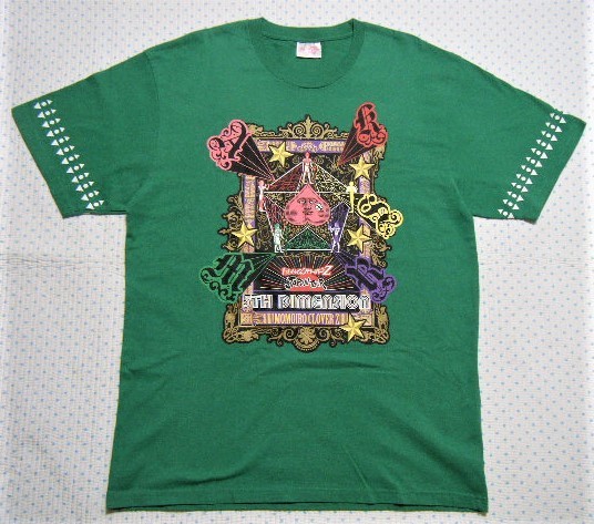 ももいろクローバーＺ　5TH DIMENSION　JAPAN TOUR プリントTシャツ・有安杏果シャツ　半袖　緑色　サイズ XL　綿100％　＠応援グッズ_画像1