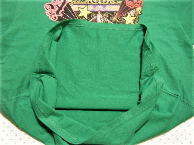 ももいろクローバーＺ　5TH DIMENSION　JAPAN TOUR プリントTシャツ・有安杏果シャツ　半袖　緑色　サイズ XL　綿100％　＠応援グッズ_画像6