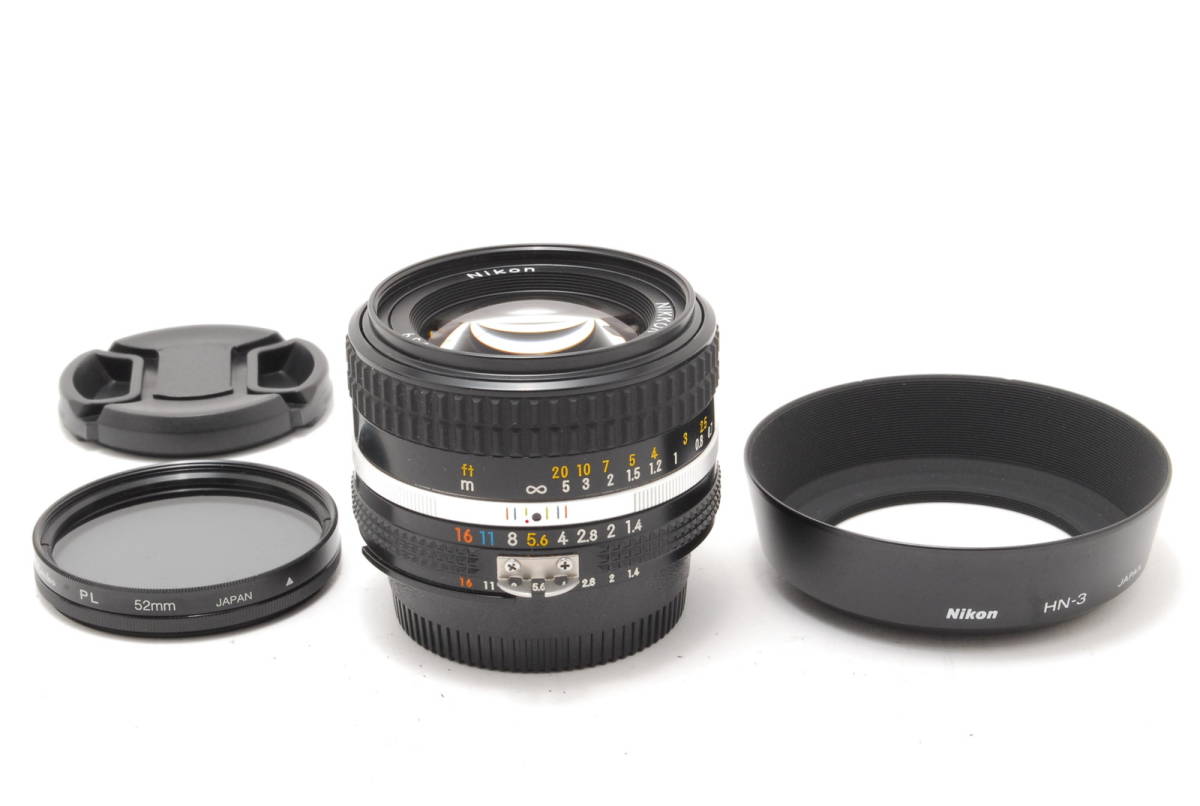 美品】Nikon Ai-s Nikkor 50mm F/1.4 Ais Standard Lens w/HN-3 Lens
