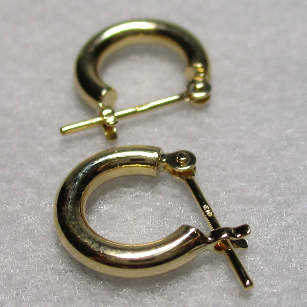 人気【新品】18金/k18/イエローゴールド/フープピアス/2mm×10mm