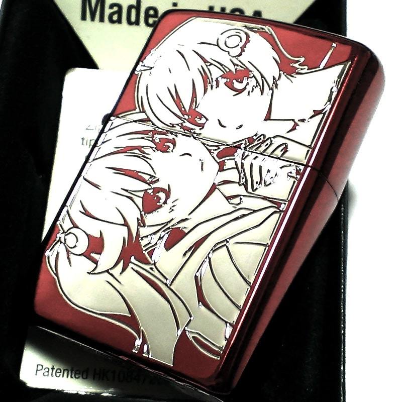 ZIPPO アニメ 物語シリーズ ファイヤーシスターズ ジッポ ライター レッド ジッポー 銀 色差し キャラクター ギフト プレゼント メンズ