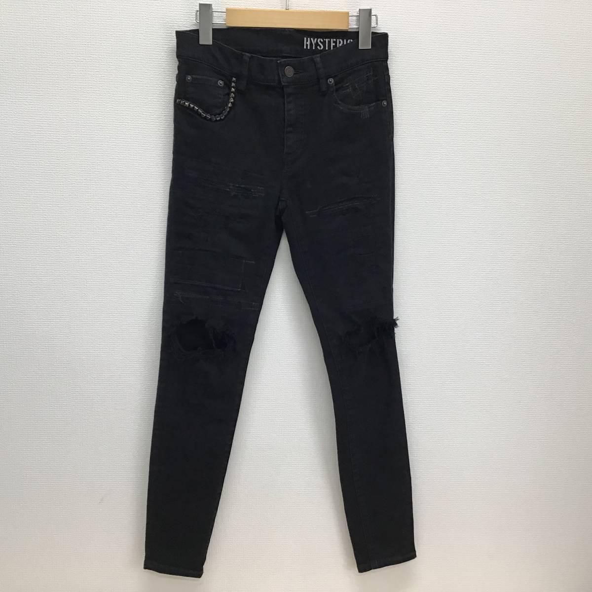 HYSTERIC GLAMOUR ヒステリックグラマー 01191AP09 SPBR加工 ISKO ストレッチデニムスキニーパンツ ダメージ加工 クラッシュ 26 10098135