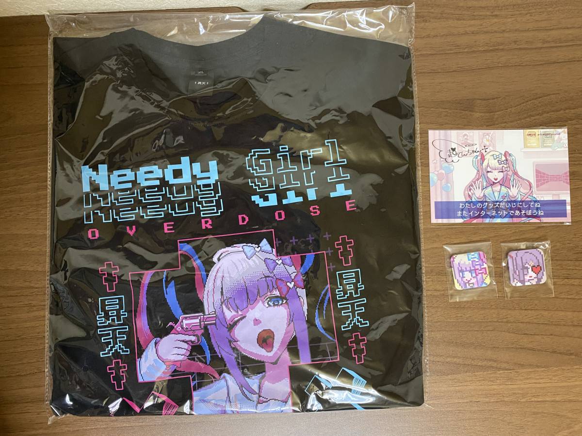 NEEDY GIRL OVERDOSE 超てんちゃん Tシャツ XLサイズ 缶バッジ カード