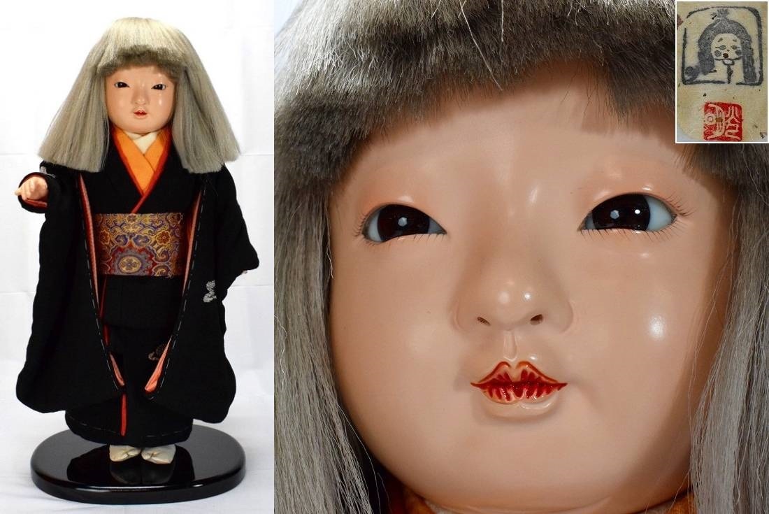 市松人形【藤村明光】女の子 日本人形 和人形 置物 検索)大木平蔵丸平