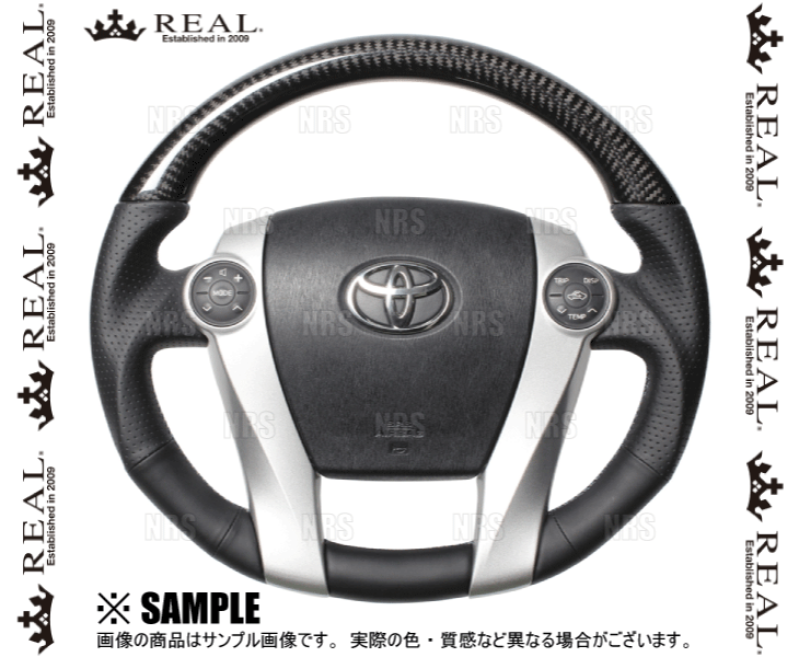 REAL レアル プレミアム (ブラックカーボン/ブルー×シルバーユーロステッチ)　プリウス　ZVW30　2009/5～2015/12 (30-BS-BKC