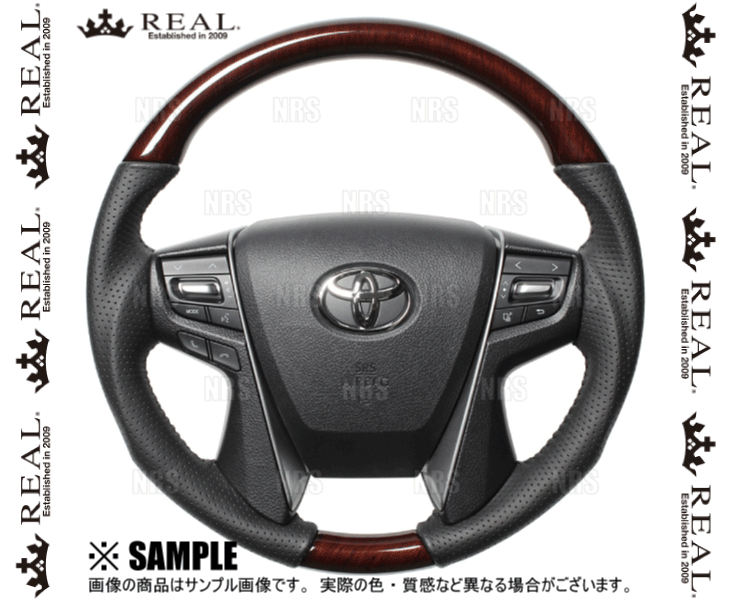REAL レアル オリジナル (30ブラウンウッド/ブラックステッチ) アルファード AGH30W/AGH35W/GGH30W/GGH35W 2015/1～ (H30-BRW-BK 36,080円