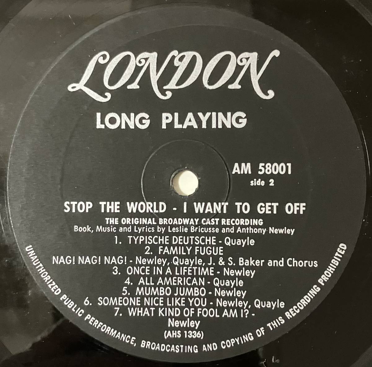 [ LP ] Anthony Newley With Anna Quayle / Stop The World - I Want To Get Off (Original Broadway Cast Recording) ミュージカル_画像4