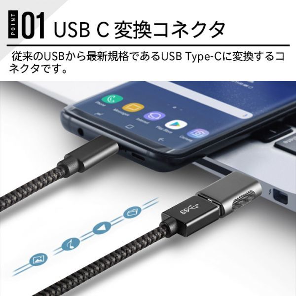 2個セット USB Type C to USB 変換アダプタ 【 USB 3.0 5Gbps高速データ転送 】 MacBook iPad Pro Xperia Galaxy対応_画像5