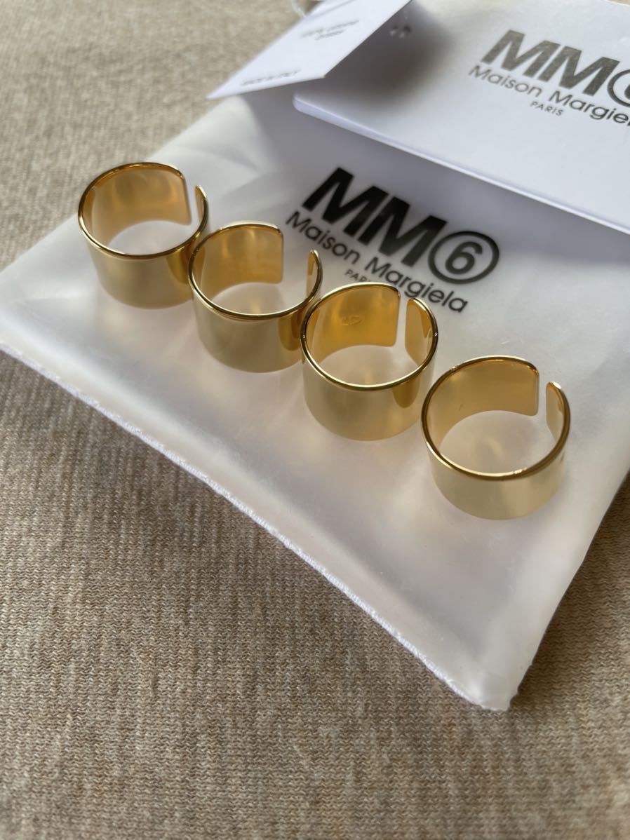 3新品 メゾンマルジェラ MM6 4連リング 指輪 22SS size 3 S Maison Margiela 6 マルタン レディース アクセサリー リング ゴールド_画像2