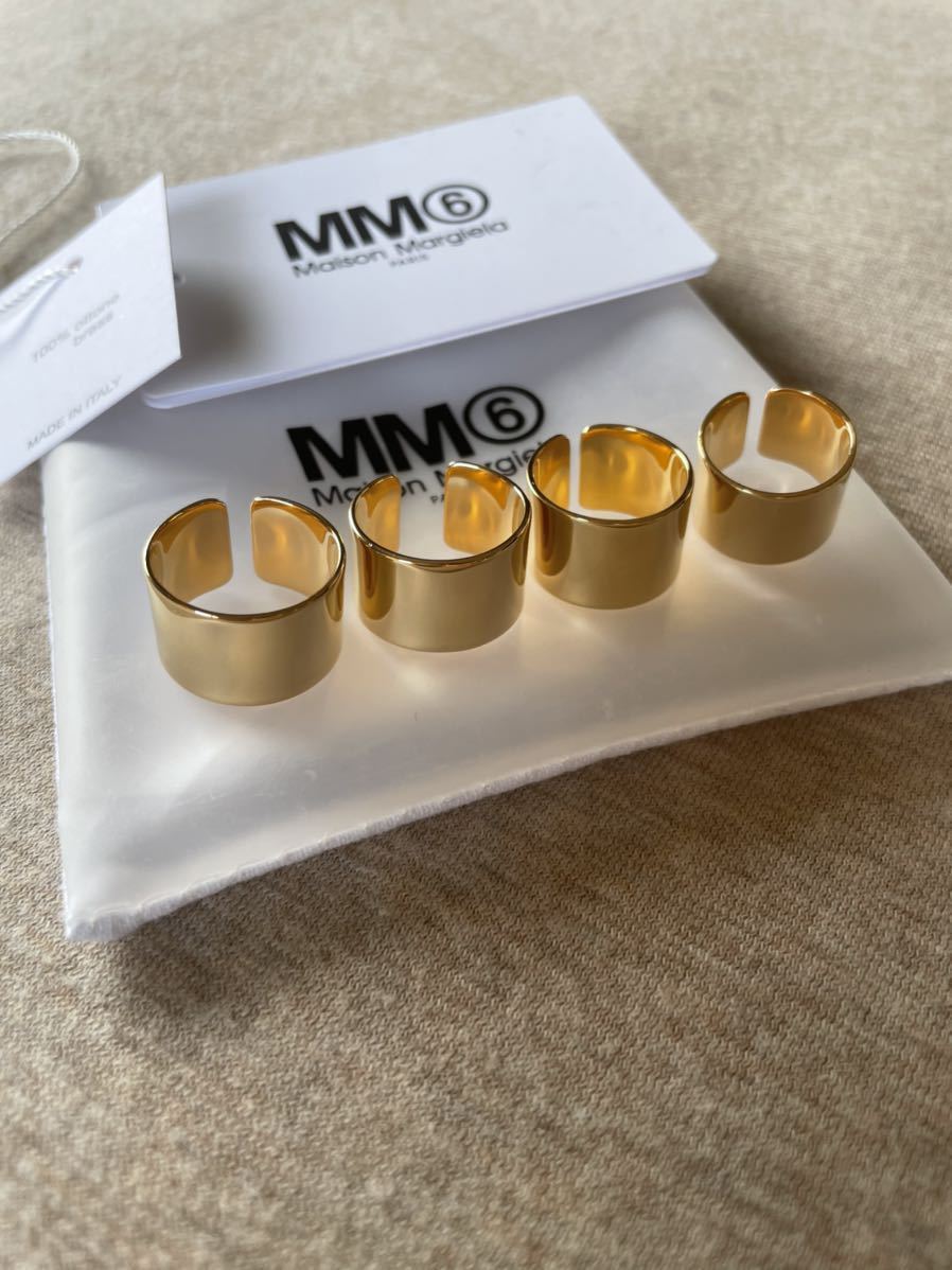 3新品 メゾンマルジェラ MM6 4連リング 指輪 22SS size 3 S Maison Margiela 6 マルタン レディース アクセサリー リング ゴールド_画像3