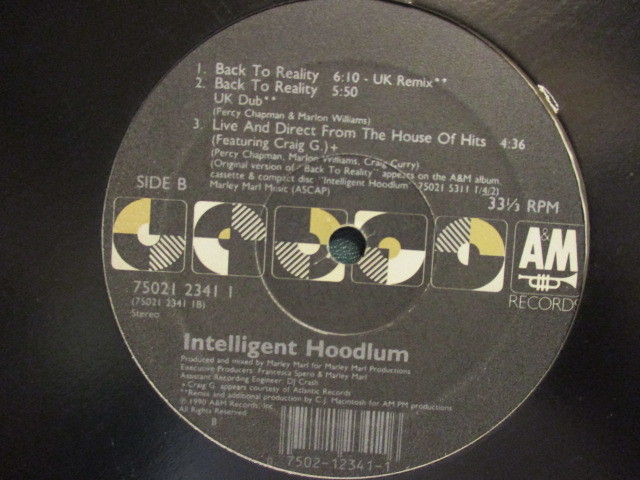 Intelligent Hoodlum ： Back To Reality 12'' (( UK Remix / Marley's Mix / 落札5点で送料無料_画像2