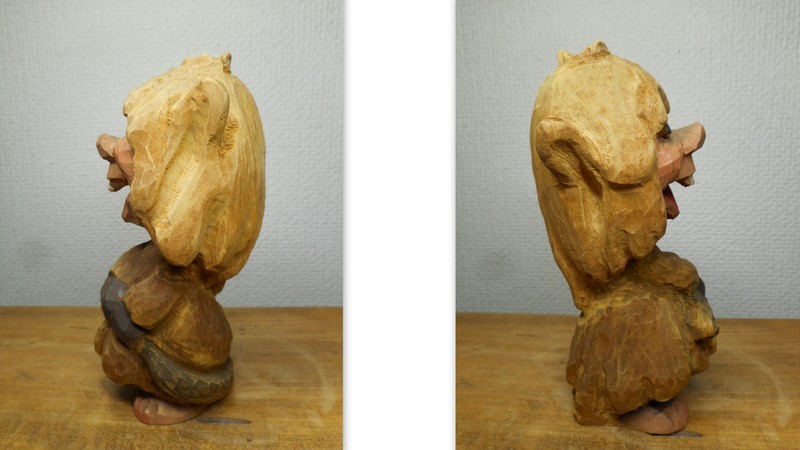 ノルウェー　木彫り　お母さん　トロール　人形　オブジェ　ビンテージ　手彫り　北欧_画像8