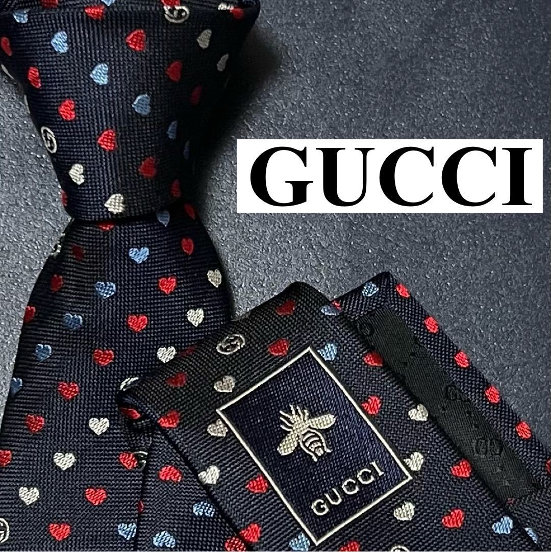 純正販売品 ✨極美品✨現行 GUCCI ネクタイ シルク シェリーライン