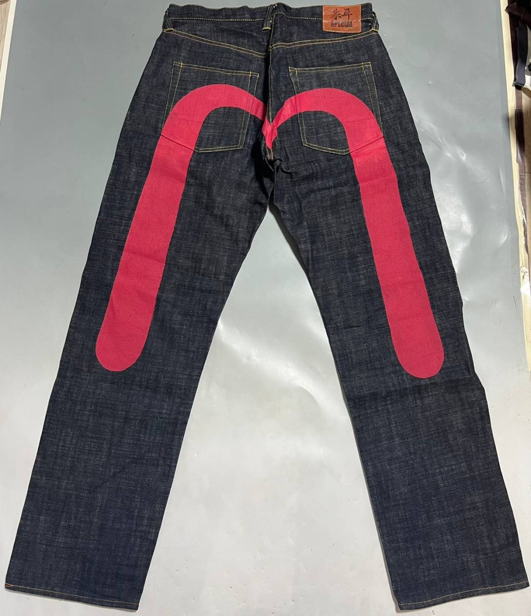 EVISU Lot 2001 朱耳 SPECIAL エヴィス 大黒ペイント デニムパンツ W36L35_画像1