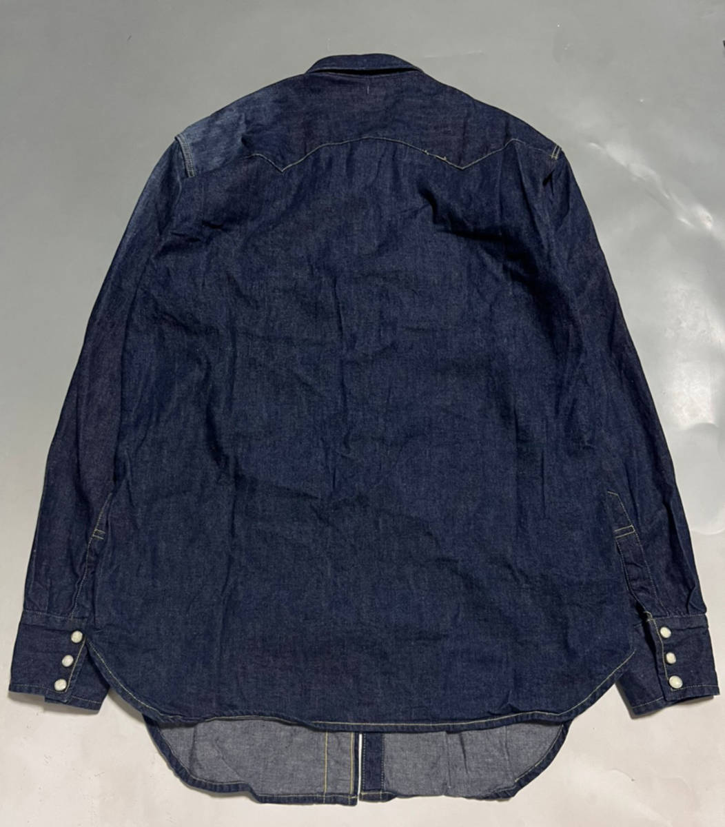 バレンシア工場製 90年代 USA製 LEVIS 07205-1018 1955年モデル リーバイス ショートホーン デニムシャツ L_画像2