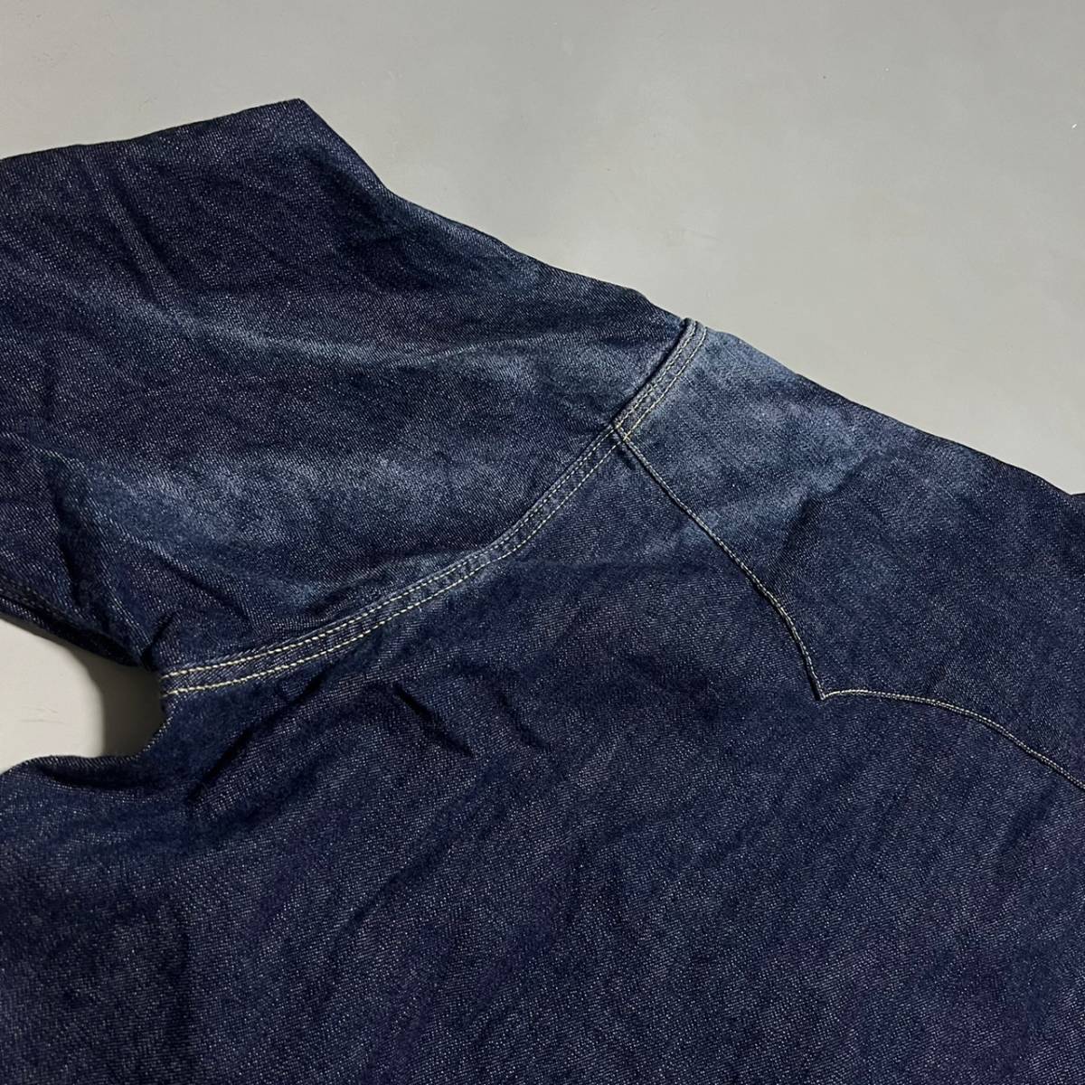 バレンシア工場製 90年代 USA製 LEVIS 07205-1018 1955年モデル リーバイス ショートホーン デニムシャツ L_画像3