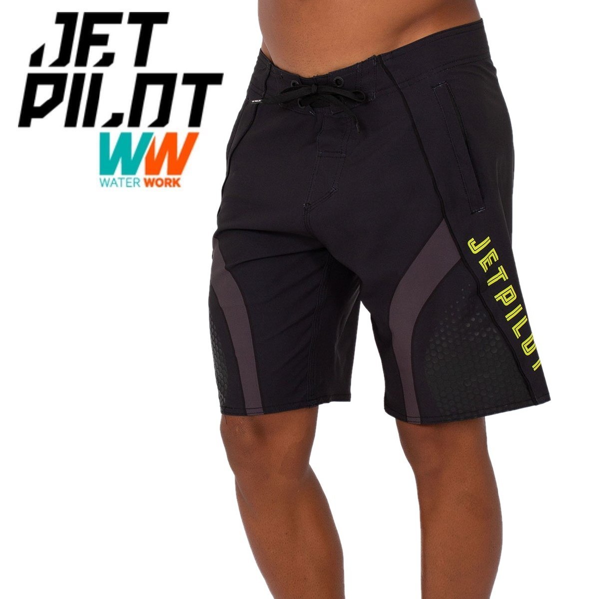 ジェットパイロット JETPILOT 2023 ボードパンツ 送料無料 ファイヤーフライ メンズ ボードショーツ S22903 チャコール/イエロー 40 海パン