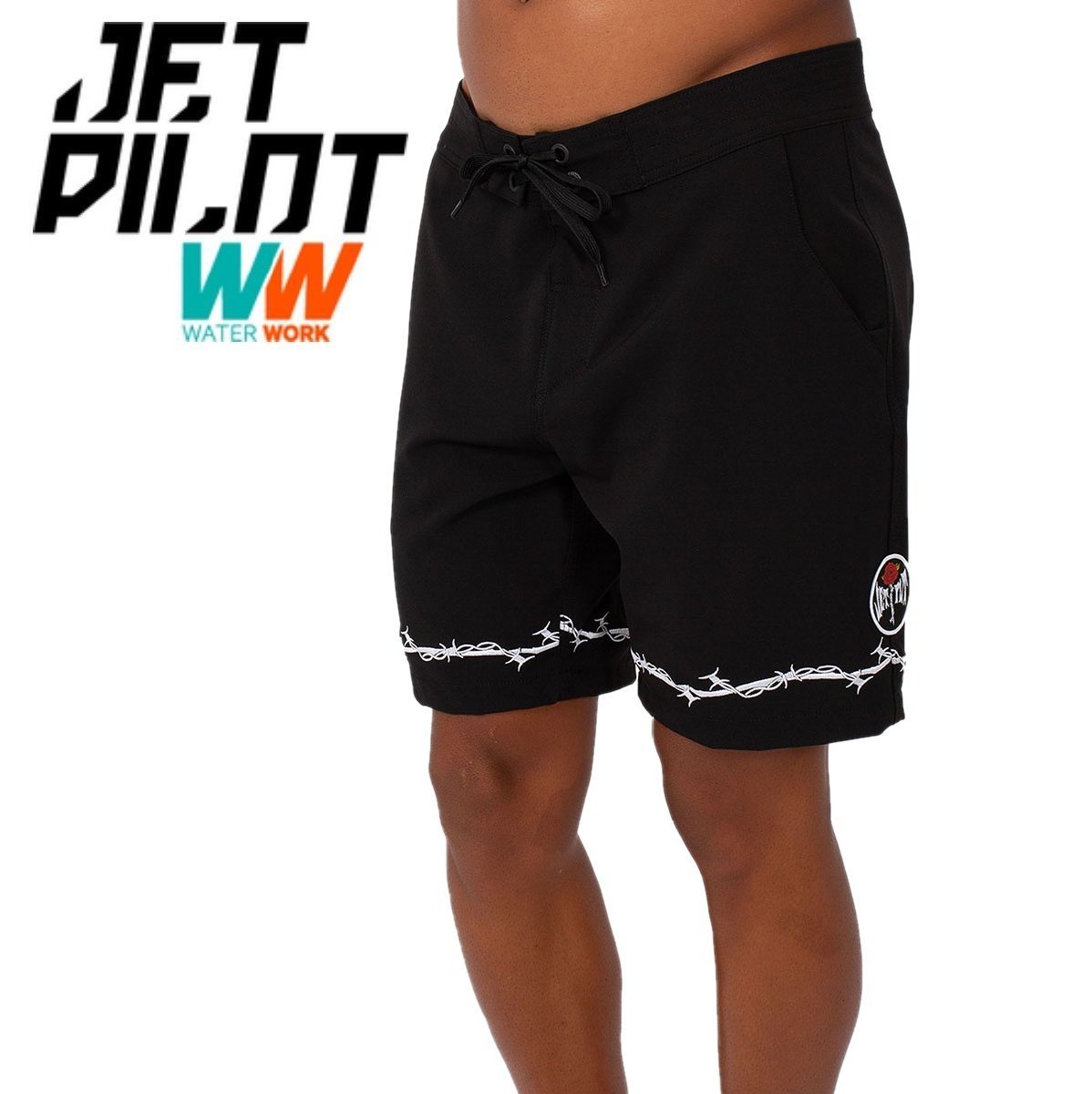 ジェットパイロット JETPILOT 2023 ボードパンツ 送料無料 カブン メンズ ボードショーツ S22907 ブラック/ホワイト 34 海パン