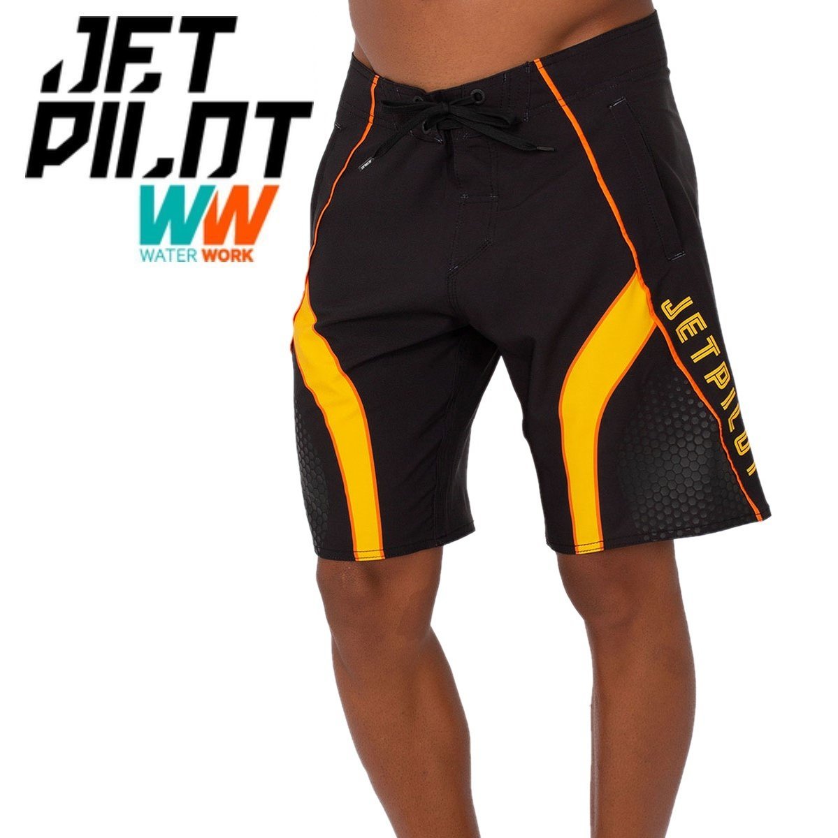 ジェットパイロット JETPILOT 2023 ボードパンツ 送料無料 ファイヤーフライ メンズ ボードショーツ S22903 ブラック/オレンジ 32 海パン