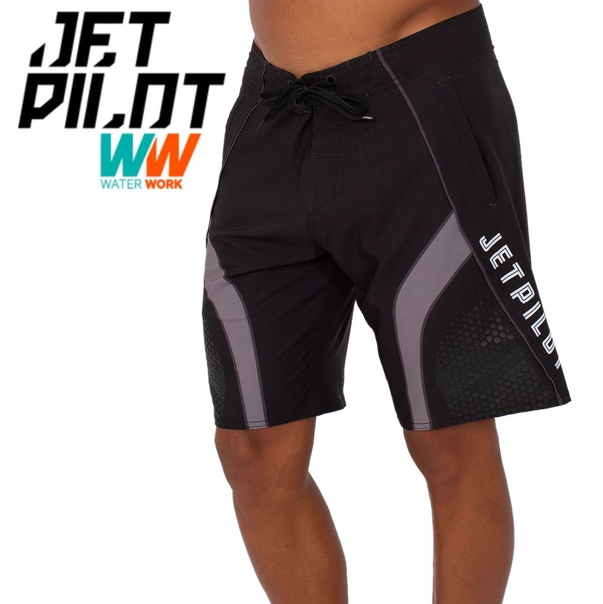 ジェットパイロット JETPILOT 2023 ボードパンツ 送料無料 ファイヤーフライ メンズ ボードショーツ S22903 ブラック/ホワイト 42 海パン