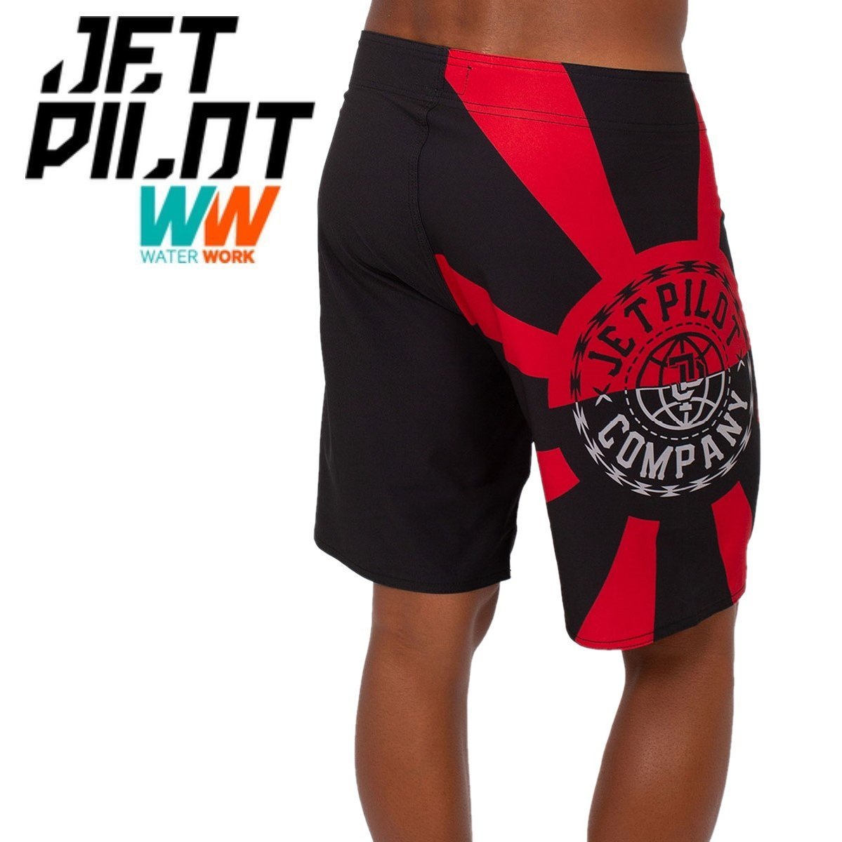 ジェットパイロット JETPILOT 2023 ボードパンツ 送料無料 ハードコア ボードショーツ S22909 ブラック/レッド 40 海パン