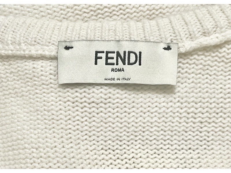 FENDI フェンディ カシミヤ100% リボン ステッチ ニット セーター