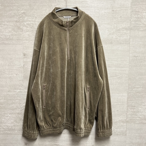 AURALEE オーラリー 22SS ORGANIC COTTON VELOUR HALF ZIP BLOUSON