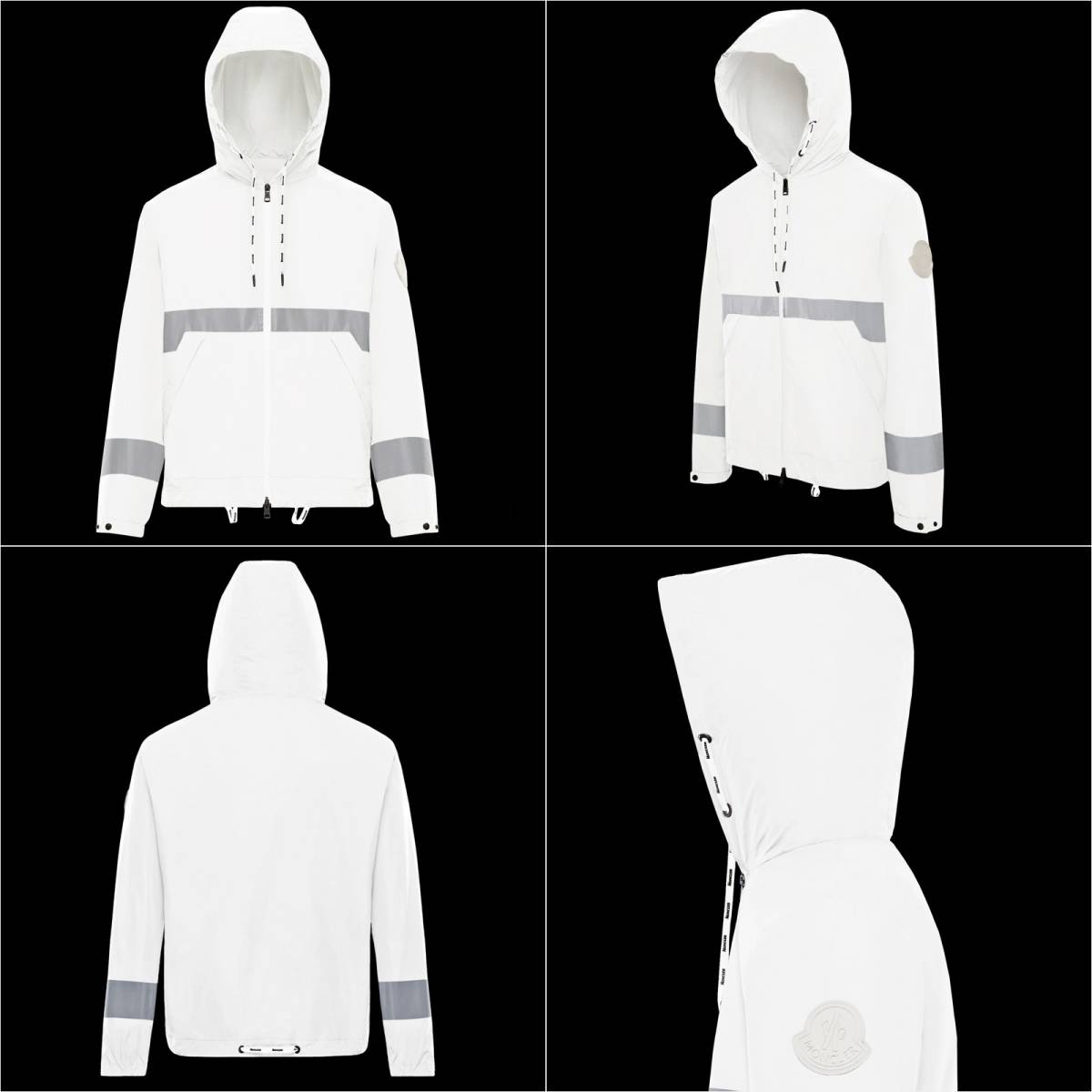 送料無料 24 MONCLER モンクレール 1B70400 54A91 ADOUR ホワイト ナイロン パーカー ウインドブレイカー size 3