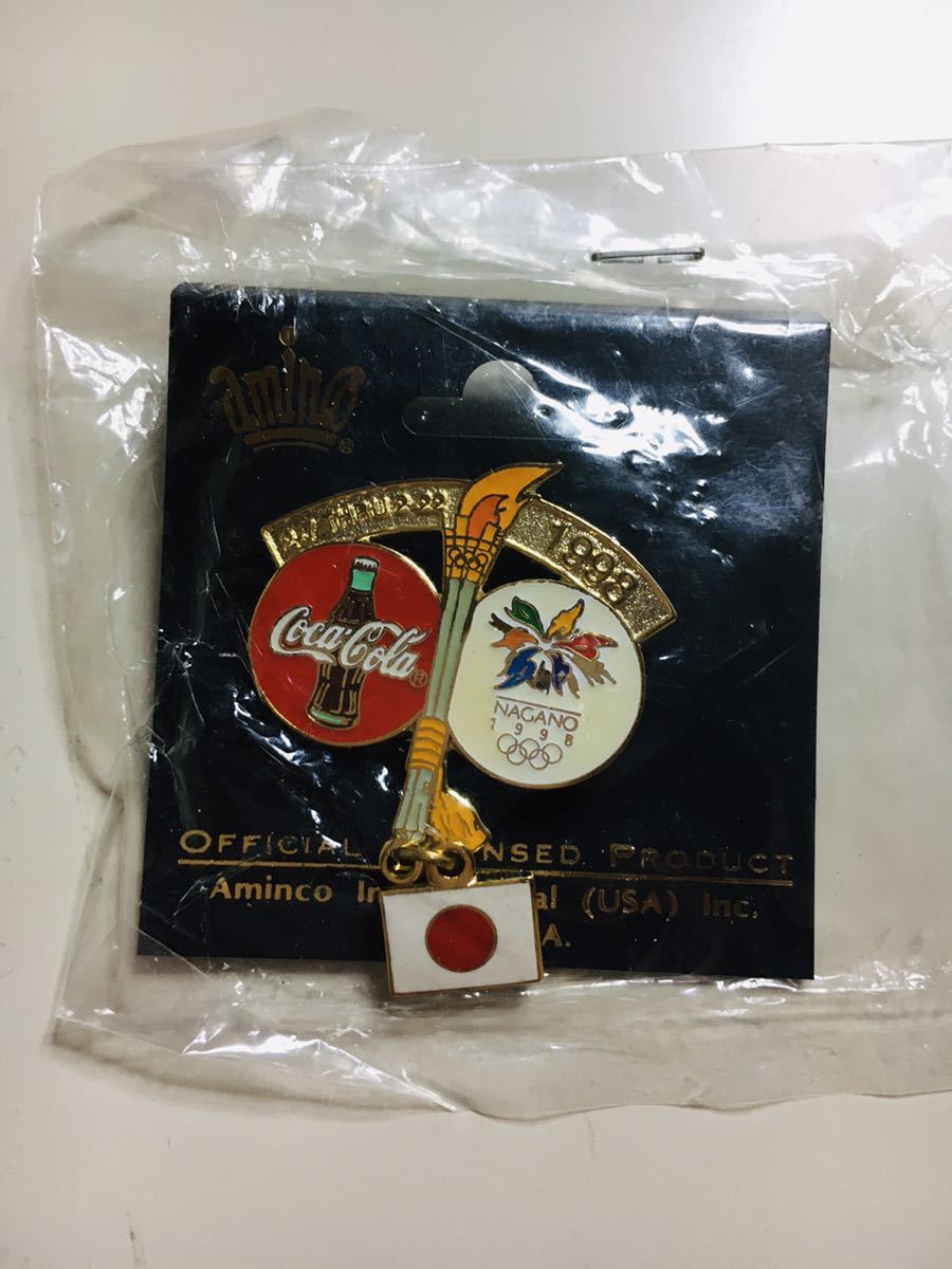 長野オリンピック ピンバッジ Coca-Cola スポンサーピン ダングル 国旗（日本）_画像1