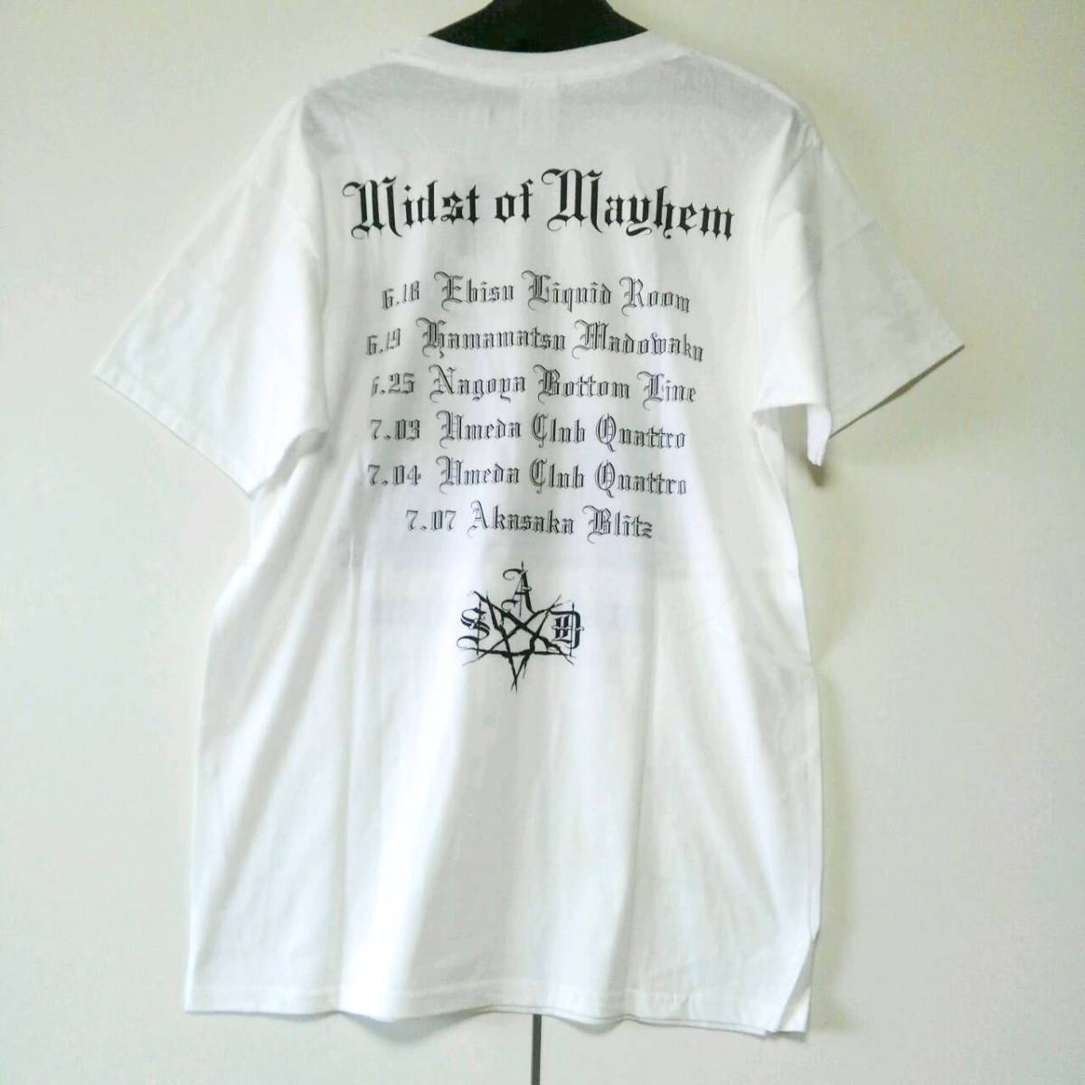 ホワイト S 黒夢 清春 SADS Evil Act ギルダン Tシャツ midst of mayhem KUROYUME KIYOHARU SADS サッズ_画像2